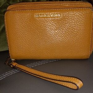 Michael Kors Caramel Leather Wristlet